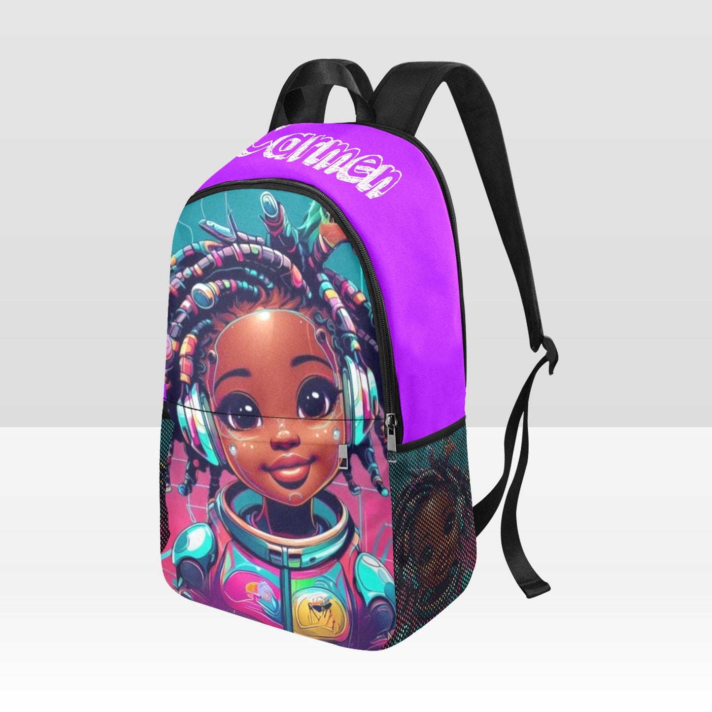 black girl bookbag, astro girl, little girl locs, locs, back to school, personalized bookbag, custom bookbag, black girl locs bookbag