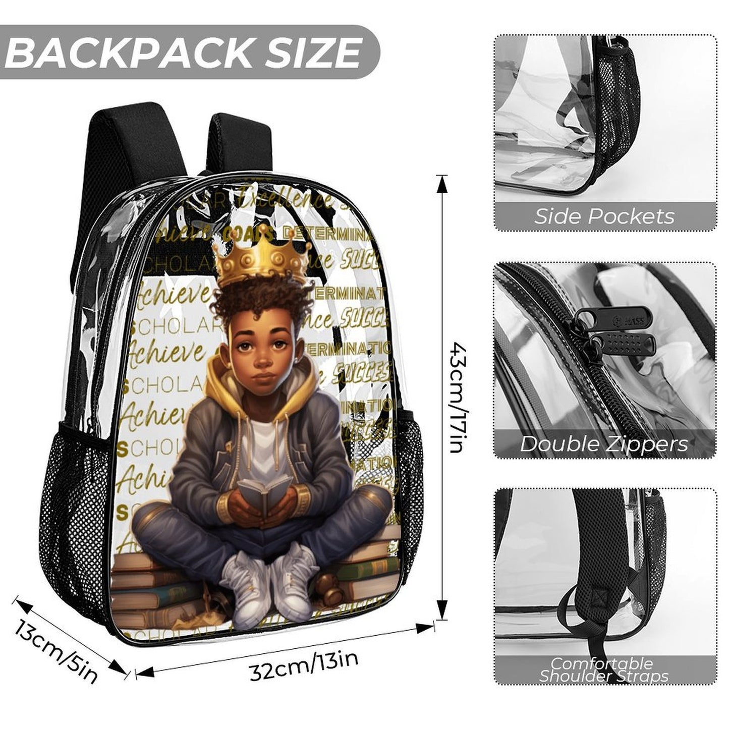 Young King Clear Backpack 3pc set