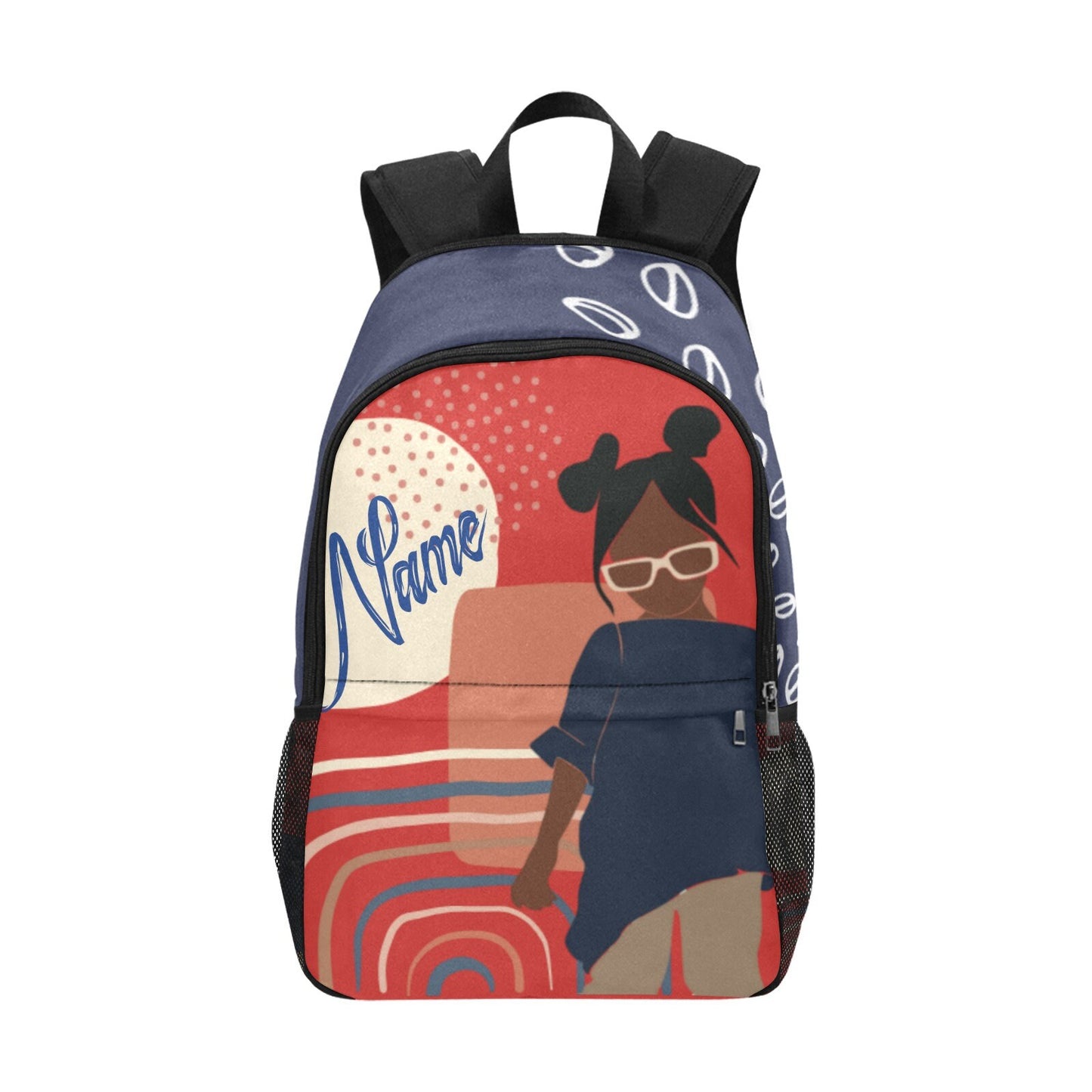 Black girl bookbag, ponytails shades, black girl backpack, black girl magic, melanin, custom bookbag, custom backpack, afro puffs