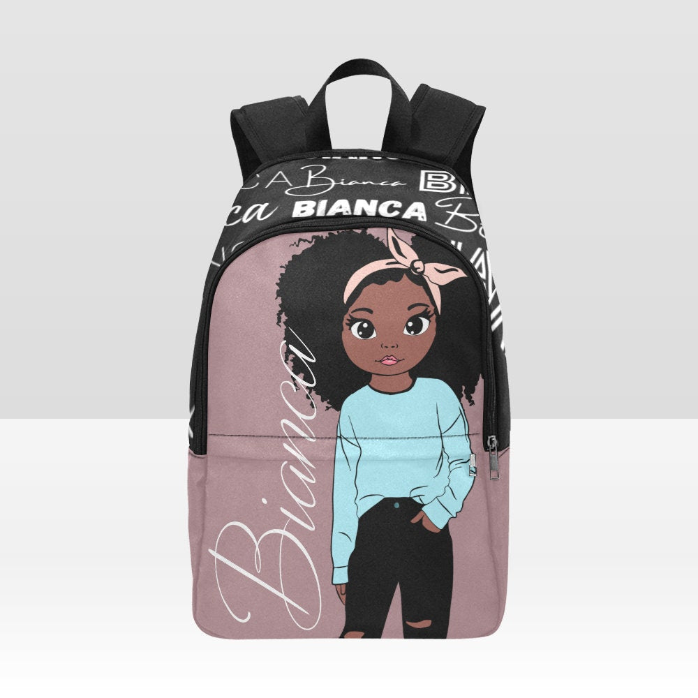 Black girl bookbag, black girl backpack, custom bookbag, personalized bookbag, back to school, name bookbag