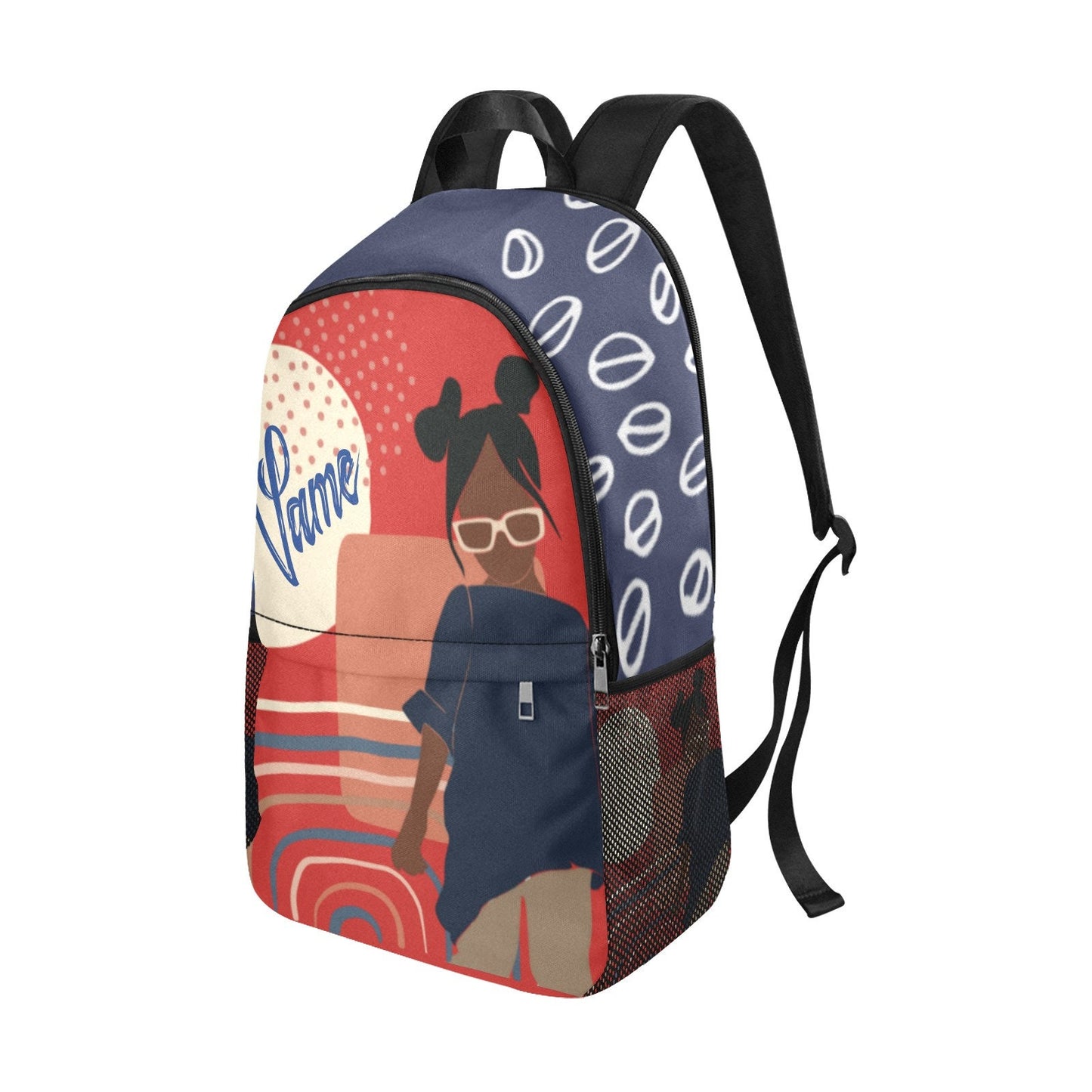 Black girl bookbag, ponytails shades, black girl backpack, black girl magic, melanin, custom bookbag, custom backpack, afro puffs