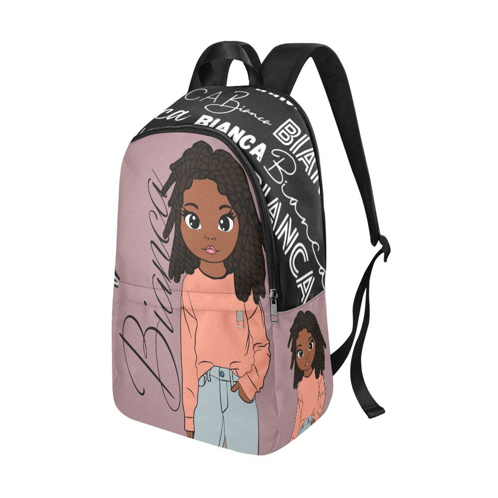 Black girl bookbag, black girl backpack, custom bookbag, personalized bookbag, back to school, name bookbag