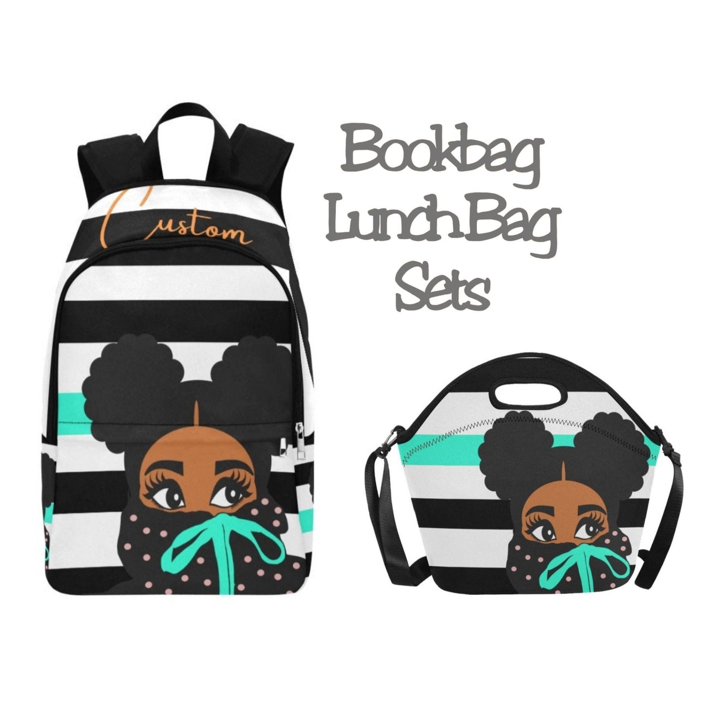 Black girl book bag, black girl back pack, gifts for girls, back to school, black girl magic, personlaized bookbag,