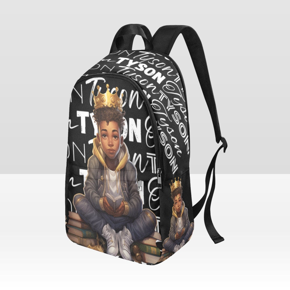 Black boy bookbag, Black Boy backpack, Black boy bag, King, young king, black boy school
