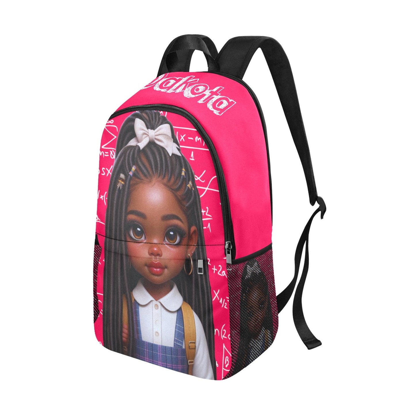 black girl bookbag, pretty in pink, personalized bookbag, girl bag, back to school, black girl backpack, custom name bag, scholar