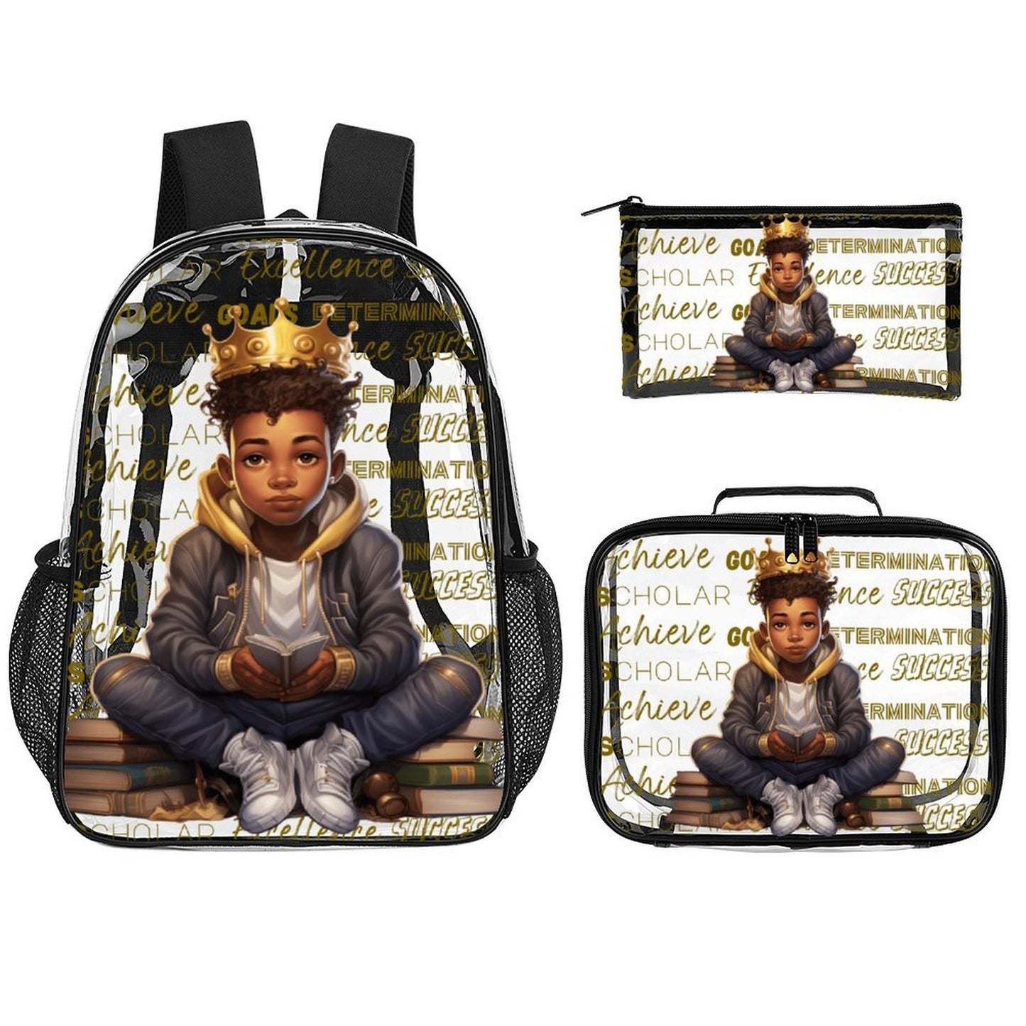 Young King Clear Backpack 3pc set