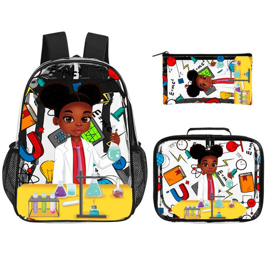 Future Stem Girl Clear 3pc Backpack set